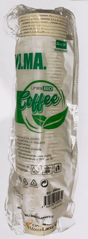 BICCHIERI BIO 240ML 50PEZZI ACQUA IN CARTA