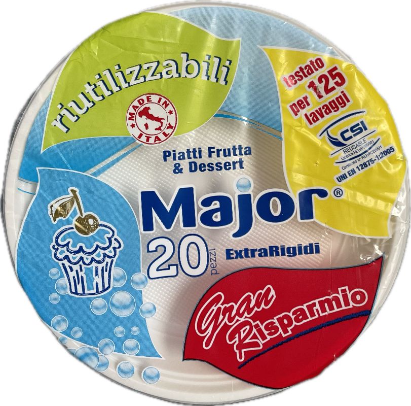MAJOR PIATTO RIUTILIZZABILI DESSERT 20PEZZI