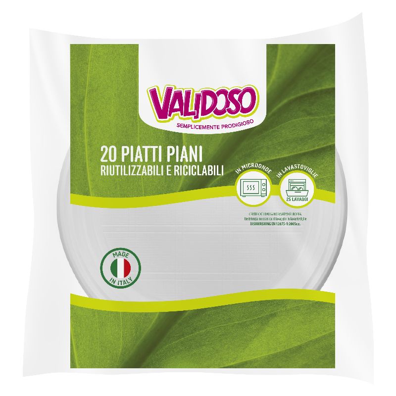VALIDOSO PIATTI RIUTILIZZ 20PEZZI PIANI