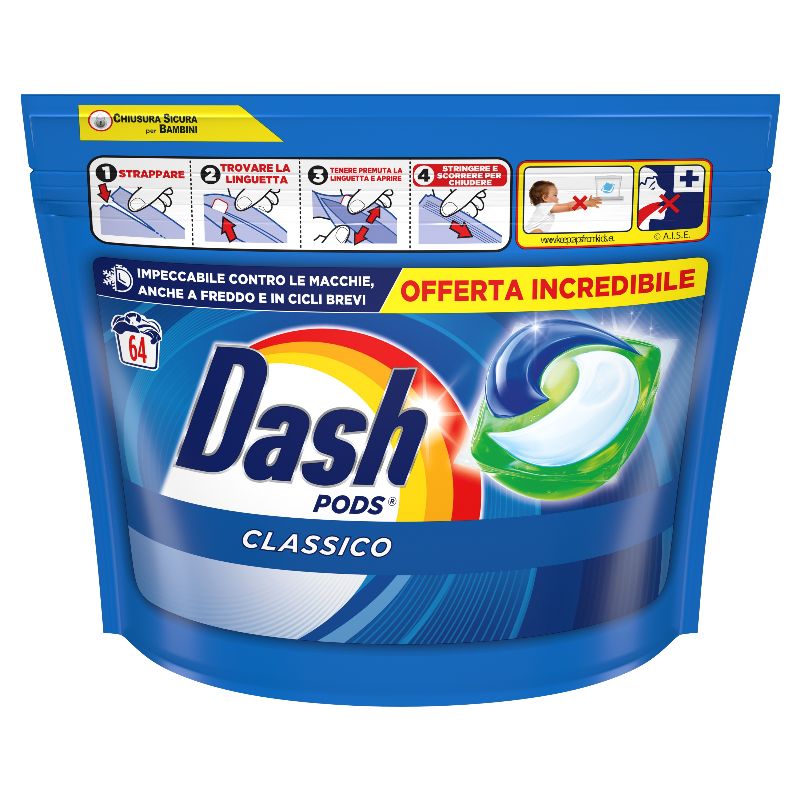 DASH Classico Detersivo Per Il Bucato 64 Pods