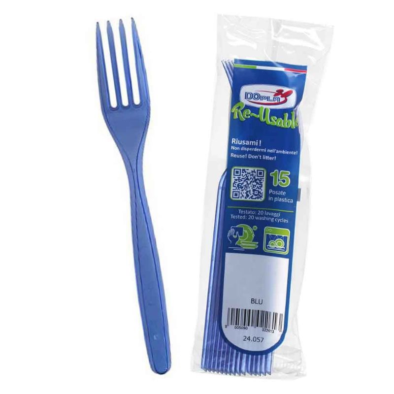DOPLA FORCHETTE COMPACT 15PEZZI RIUT BLU