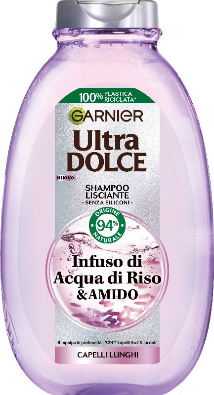 GARNIER - Ultra Dolce Acqua Di Riso &amp; Amido - Shampoo Lisciante 250 Ml