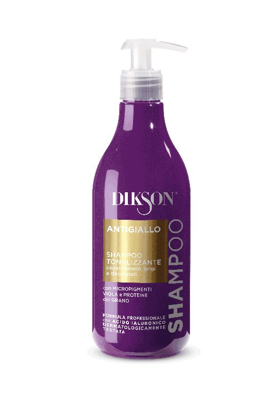 Dikson - Antigiallo - Shampoo Tonalizzante Per Capelli Biondi, Grigi E Decolorati 500 Ml