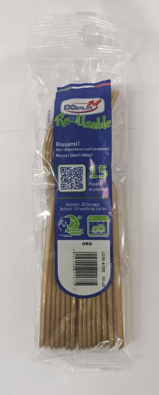 DOPLA FORCHETTE COMPACT 15PEZZI RIUT ORO