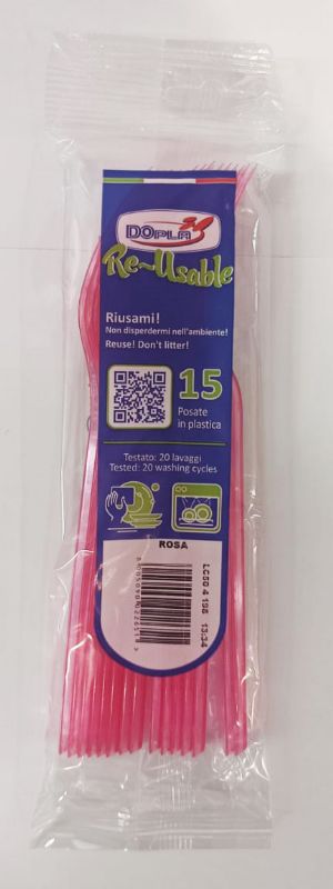 DOPLA FORCHETTE COMPACT 15PEZZI RIUT ROSA