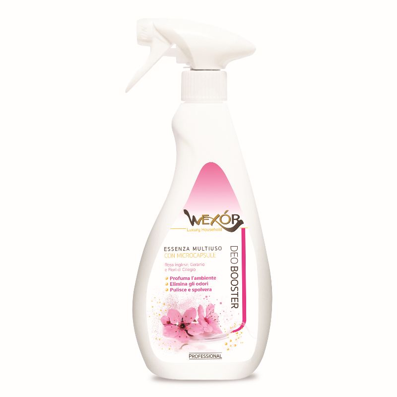 WEXOR - Rosa Inglese, Geranio E Fiori Di Ciliegio - DeoBooster Essenza Multiuso 750 Ml