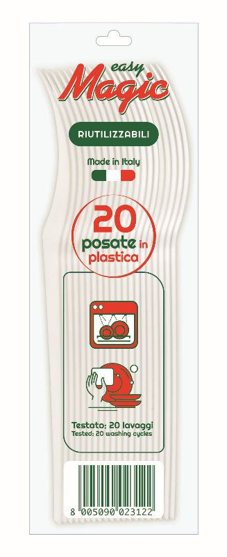 DOPLA FORCHETTE COMPACT 20PEZZI RIUT BIANCO