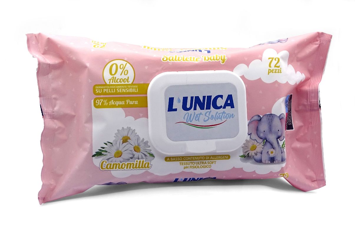 UNICO SALVIETTE BABY 72PEZZI C/POP UP CAMOMILLA