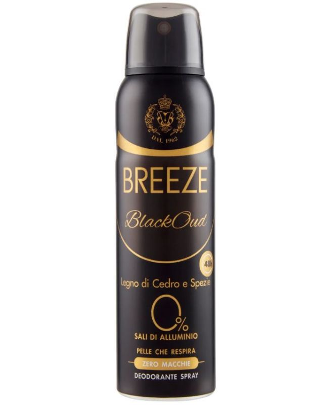 BREEZE - BlackOud - Legno di Cedro e Spezie - Deodorante 150 ml Spray