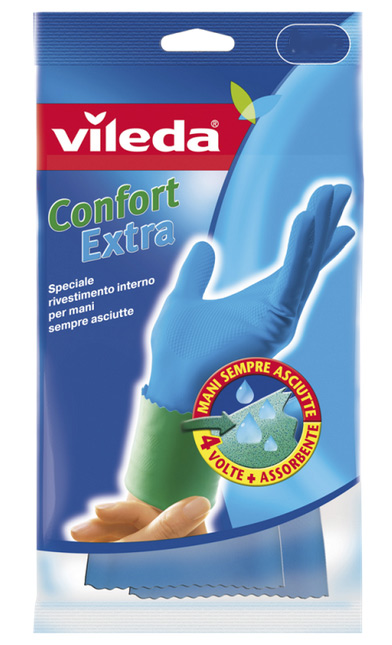 VILEDA - Guanti Confort Extra - 6,5-7/S Misura Piccola
