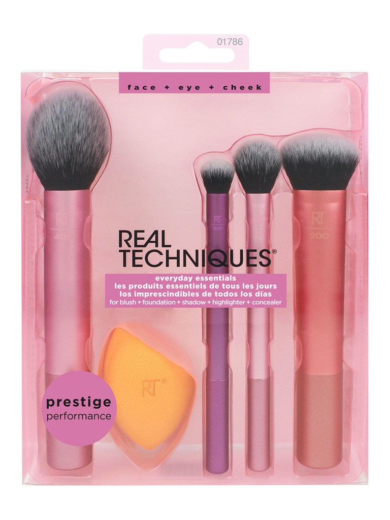 REAL TECHNIQUES - Everyday Essentials - Set Di Pennelli Per Il Make-Up Di Viso Occhi E Guance