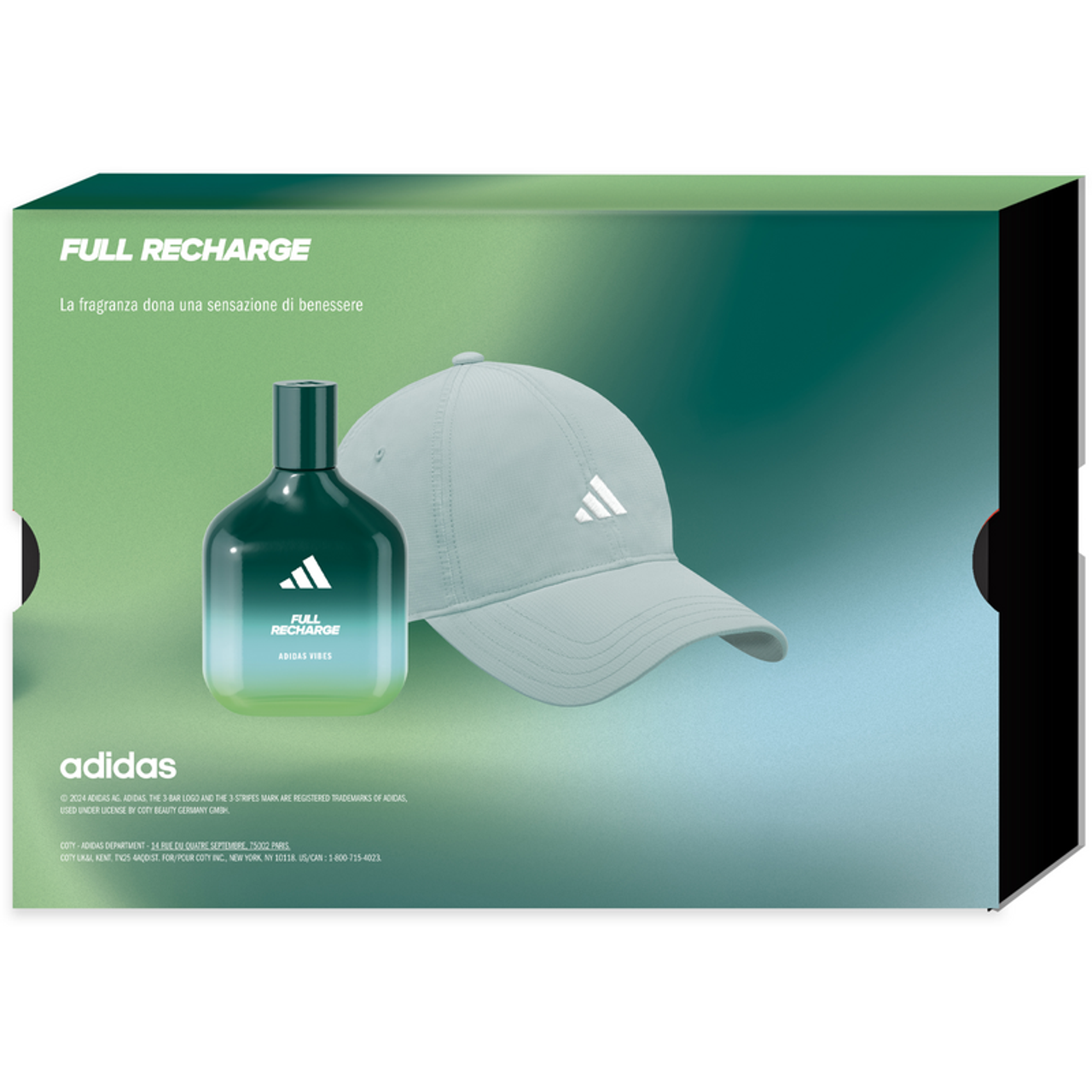 ADIDAS - Cofanetto Vibes Full Recharge - Eau De Parfum 100 Ml + Capellino