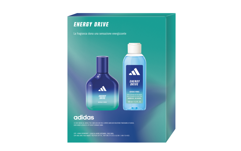 ADIDAS - Cofanetto Vibes Energy Drive - Eau De Parfum 50 Ml + Gel Doccia 100 Ml