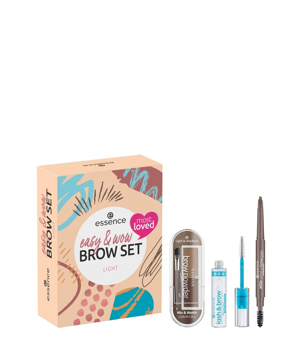 ESSENCE - Easy &amp; WOW Brow Set Medium - Kit Make-Up Sopracciglia