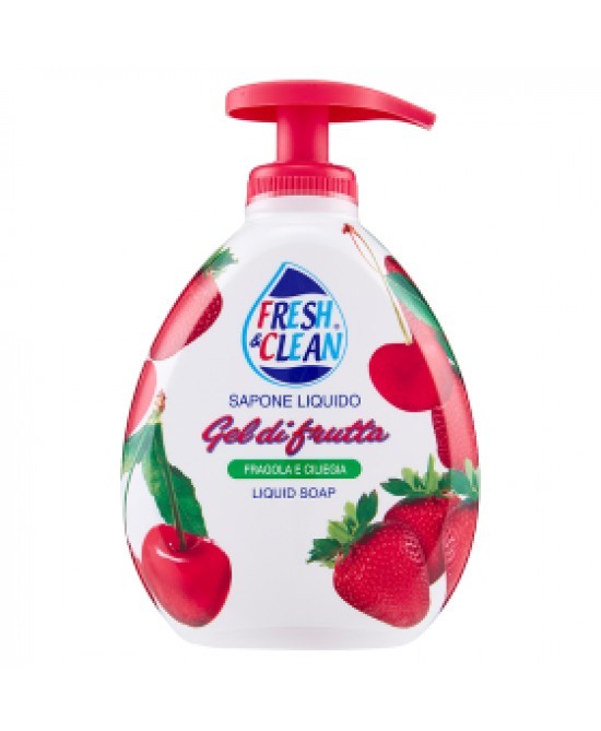 FRESH & CLEAN - sapone liquido gel di frutta fragola e ciliegia 300 ml