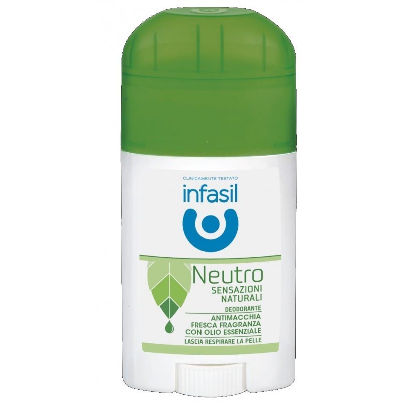 INFASIL - Neutro Sensazioni naturali - Deodorante Stick 40 ml con olio essenziale