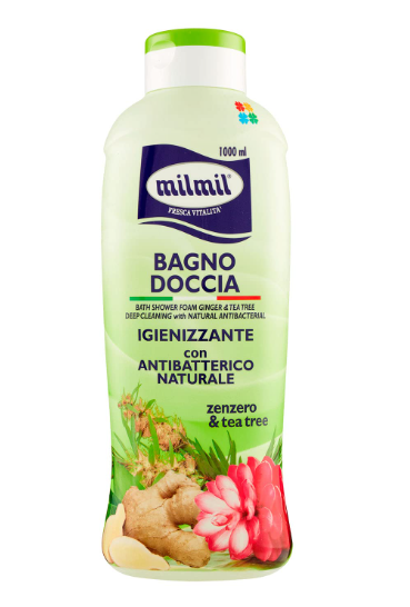 MIL MIL - Zenzero & Tea Tree - Bagno Doccia Igienizzante con antibatterico 1000 ml