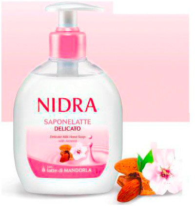 NIDRA - saponelatte delicato con latte di mandorla - sapone liquido 300 ml