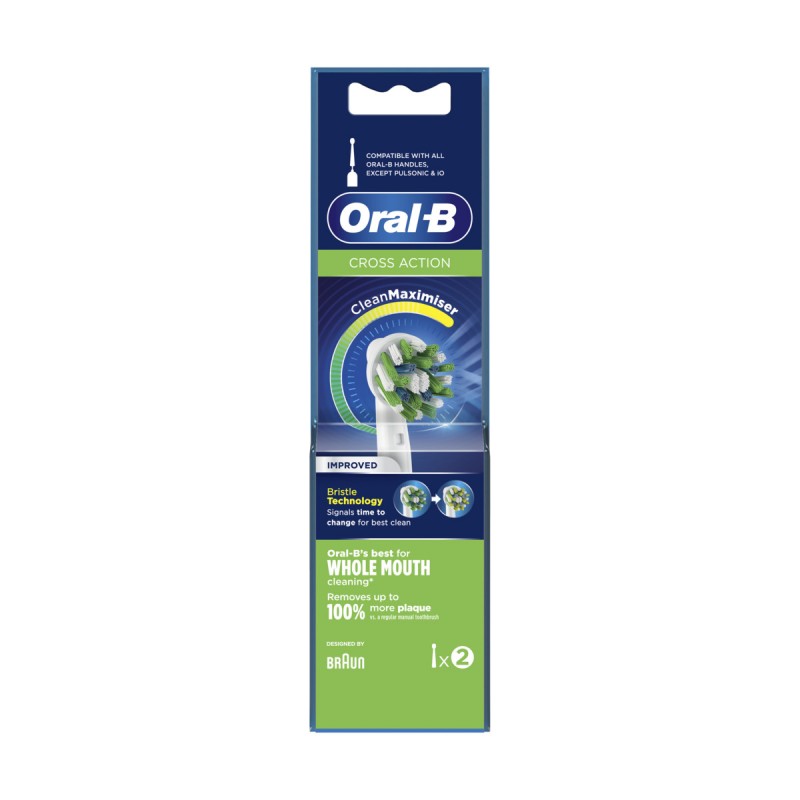 ORAL B SPAZZOLINO ELETTRICO RICARICA 2PEZZI CROSS ACTION