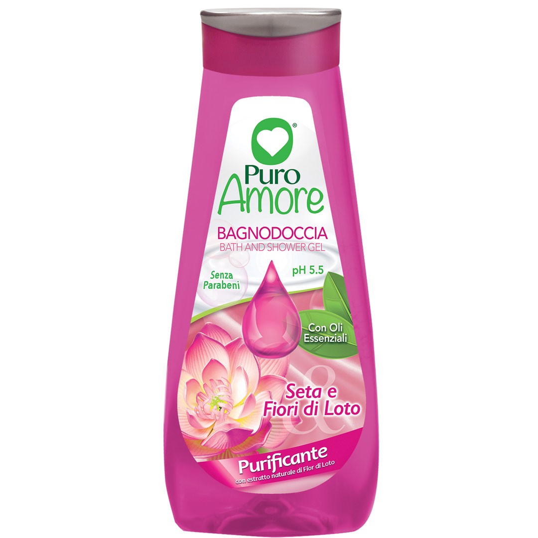 PURO AMORE - Seta e Fiori di Loto - Bagnodoccia purificante 750 ml