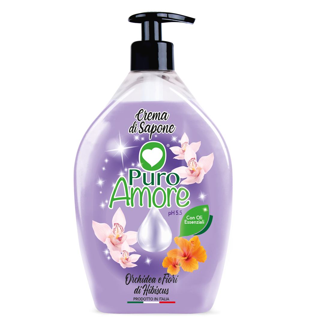PURO AMORE - Orchidea e Fiori di Hibiscus - Crema di sapone 750 ml