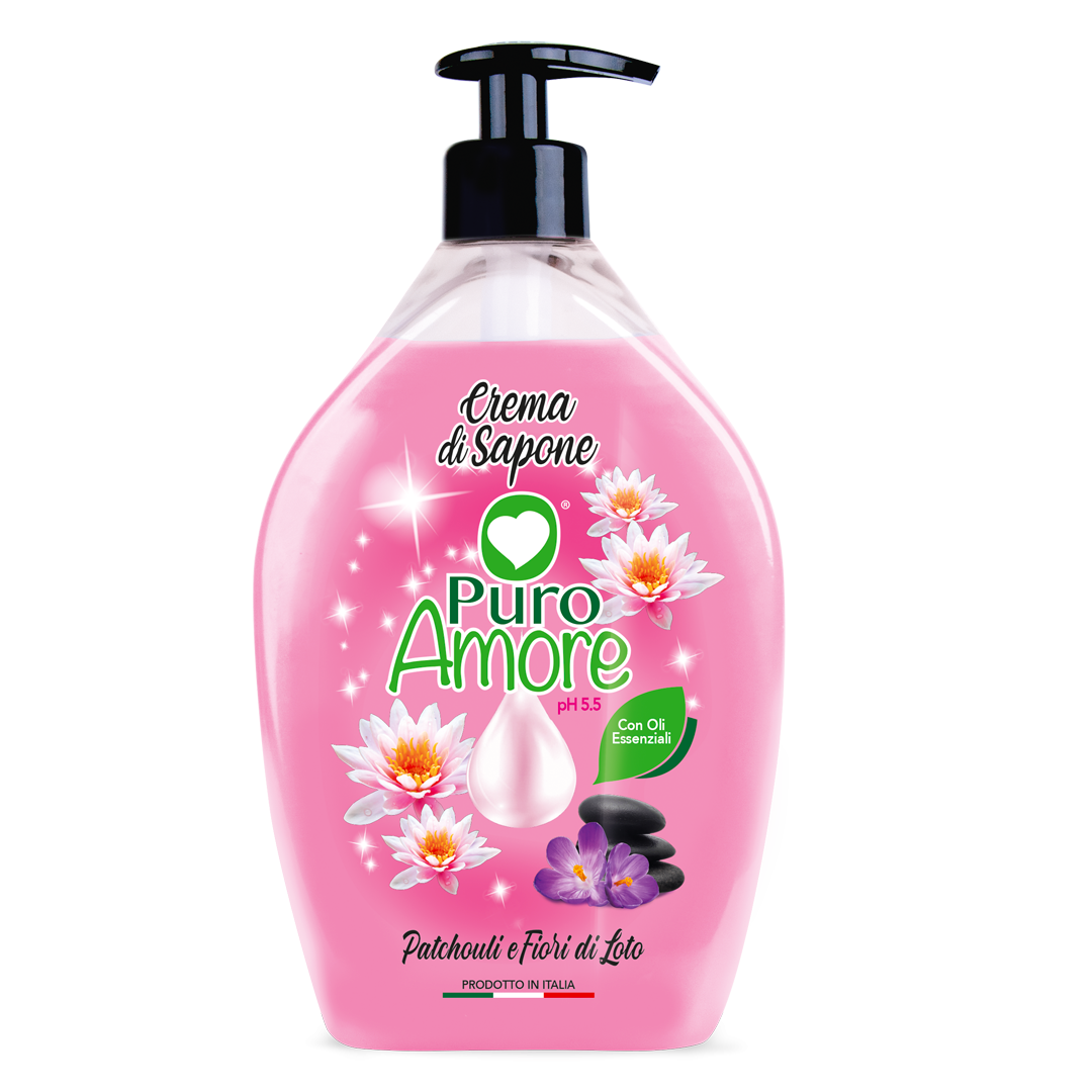 PURO AMORE - Patchouli e Fiori di Loto - Crema di sapone 750 ml