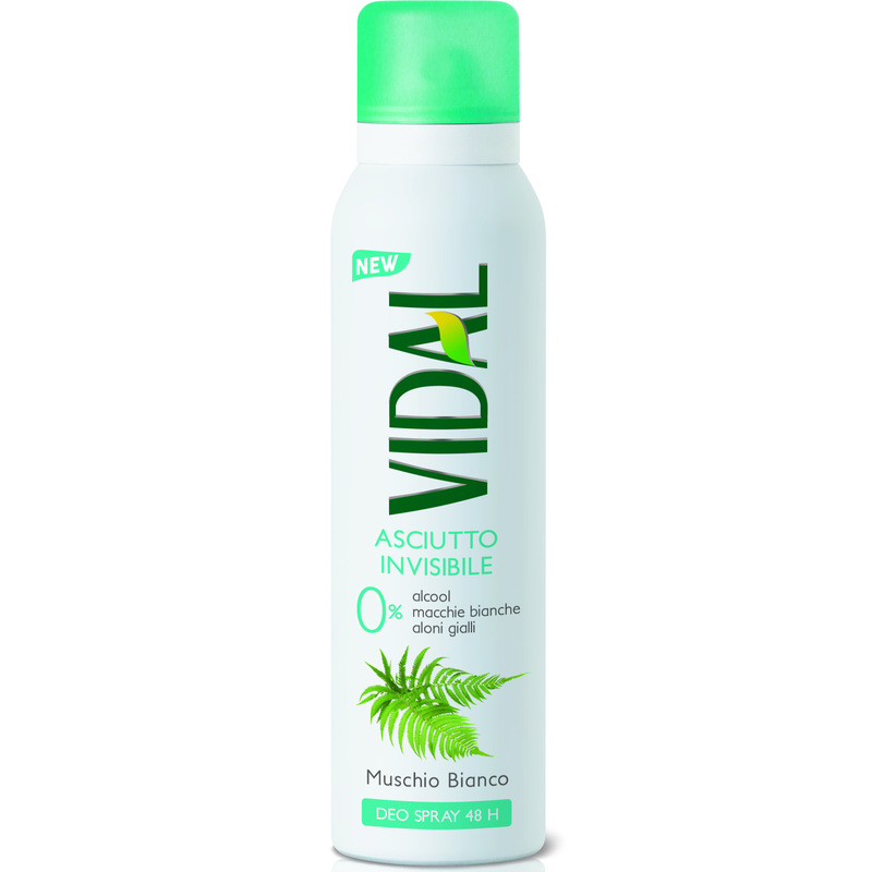 VIDAL - Asciutto invisibile Muschio bianco - Deodorante spray 150 Ml