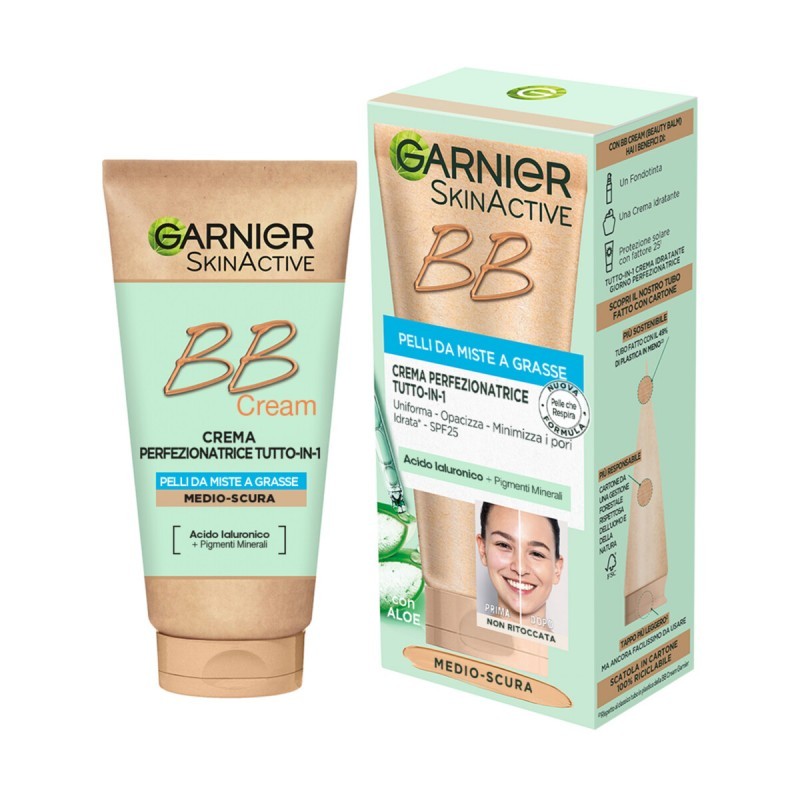 Bb Cream Oil Free, Con Acido Ialuronico, Tonalità Media