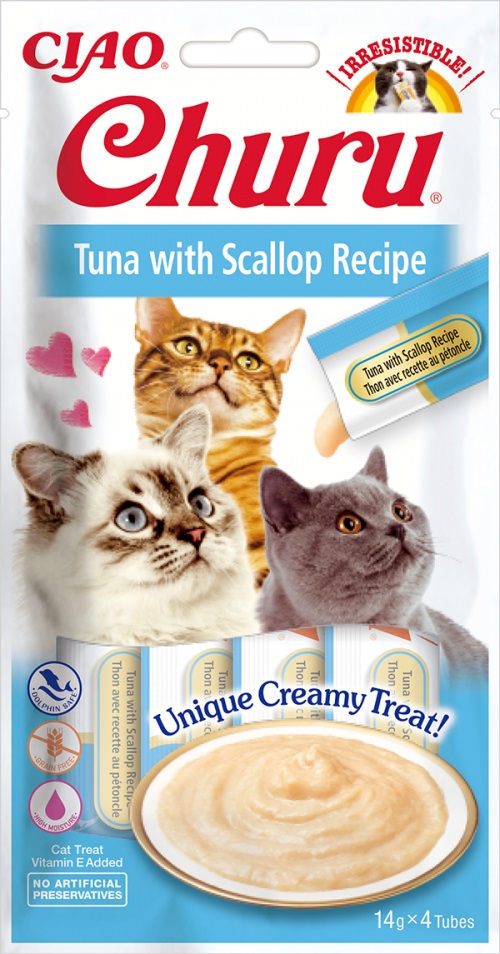 Inaba Gatto Snack Churu Cf. (4X14) Gr Ricetta Di Tonno &amp; Capesante