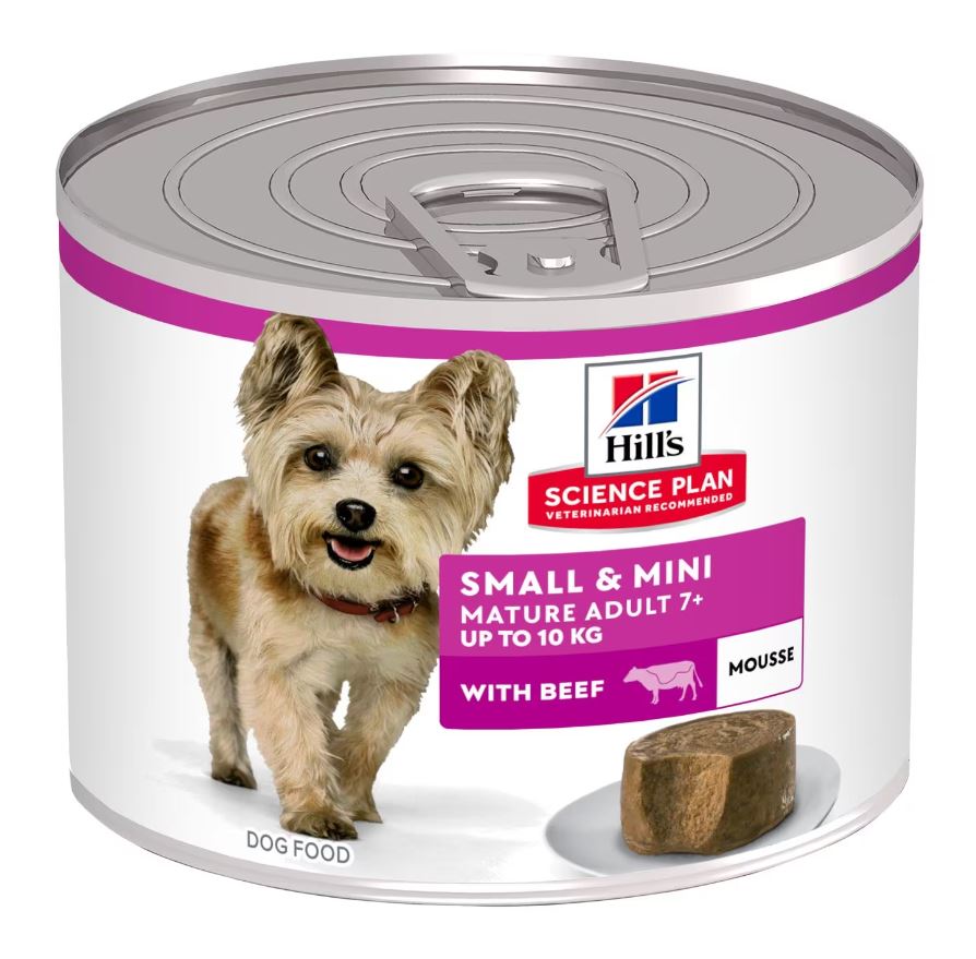 Hill'S Canine Mature Small&amp;Mini Mousse Manzo Lattina 200 Gr