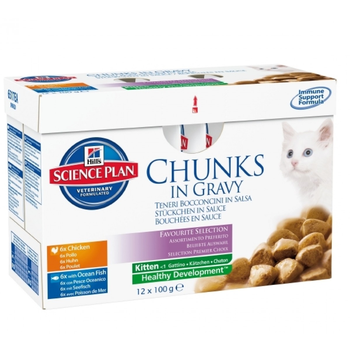 Hill'S Feline Offerta Kitten Multipack Ocean Fish &amp; Chicken 10+2 Pouches Cf. 12X85 Gr