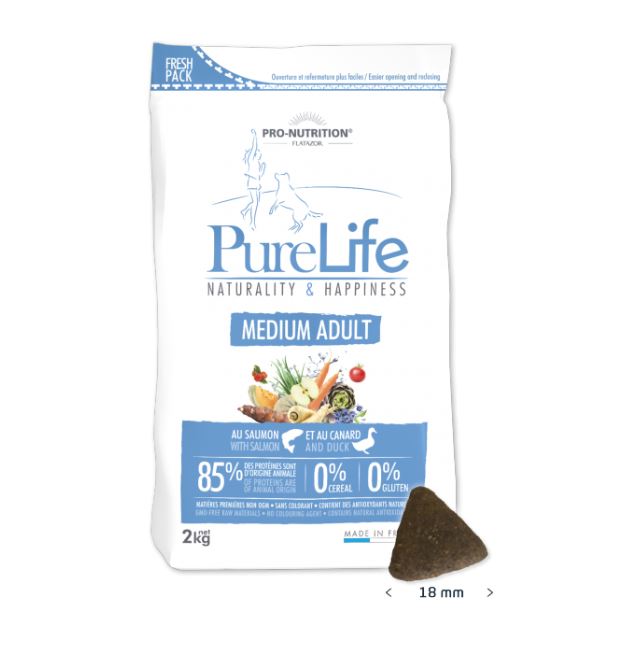 Flatazor Purelife Cane Adulto Medium Salmone &amp; Anatra 12 Kg