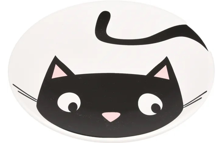 Flamingo Gatto Piatto In Ceramica "Guus" 12,7 Cm 30 Ml Bianco