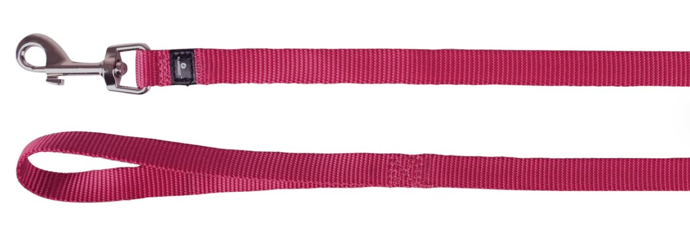 Flamingo Cane Guinzaglio In Nylon "Ziggi" 130 Cm X 15 Mm Rosso Ciliegia