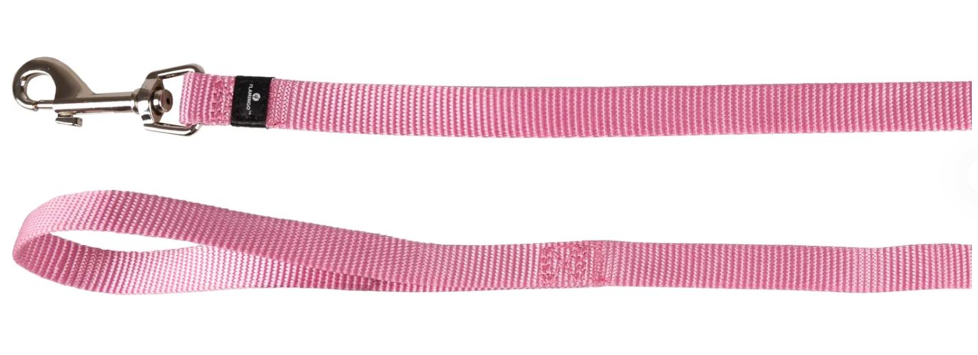 Flamingo Cane Guinzaglio In Nylon "Ziggi" 130 Cm X 20 Mm Rosa
