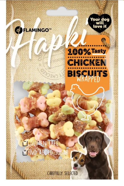 Flamingo Cane Snack "Hapki" Biscottini Con Pollo 85 Gr