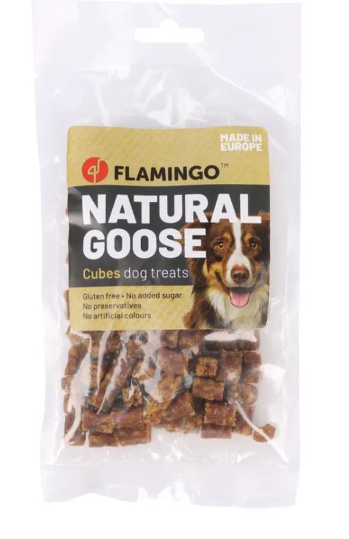 Flamingo Cane Snack Nature Cubetti Di Oca 80 Gr