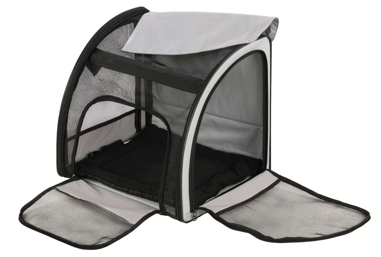 Flamingo Trasportino Per Sedile Auto " Rey" 45X38,5X41 Cm Grigio Chiaro
