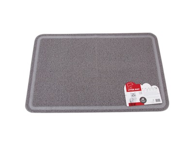 M-Pets Gatto Tappeto Lettiera "Paw Rettangolare" 60X89 Cm Grigio