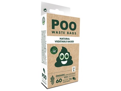 Poo Waste Bags Sacchetti Igienici A Base Vegetale Cf. (4X15) Pezzi Senza Profumo