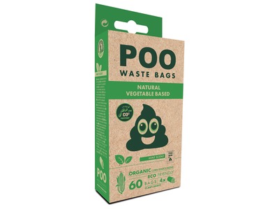 Poo Waste Bags Sacchetti Igienici A Base Vegetale Cf. (4X15) Pezzi Profumo Menta