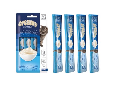 M-Pets Gatto Snack Creamy Tonno E Gamberetti Cf. (4X15) Gr