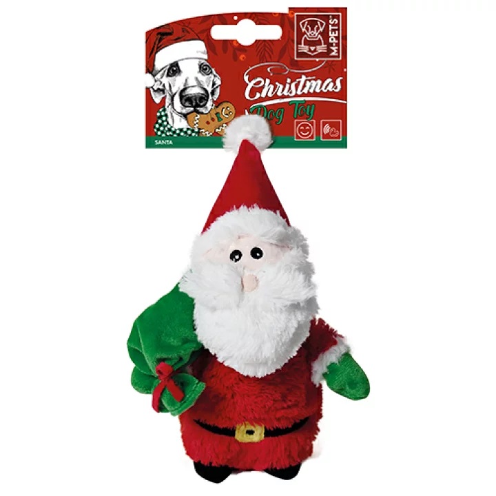 M-Pets Xmas Cane Gioco In Peluche "Santa" 20X10X7 Cm