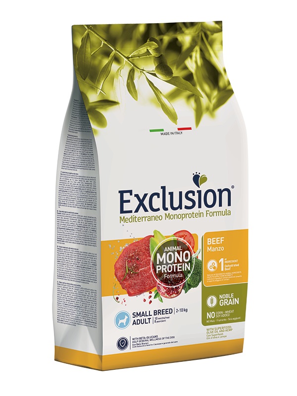 Exclusion Cane Mediterraneo Adulto Small Manzo 7 Kg