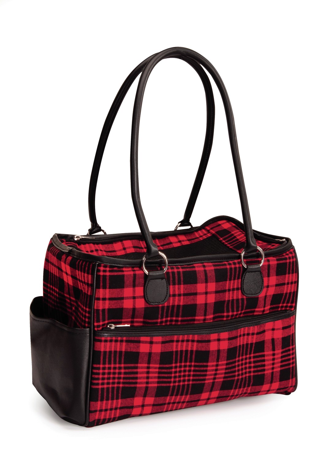 Camon Trasportino Borsa Scozzese 41X24X30 Cm Rosso/Nero
