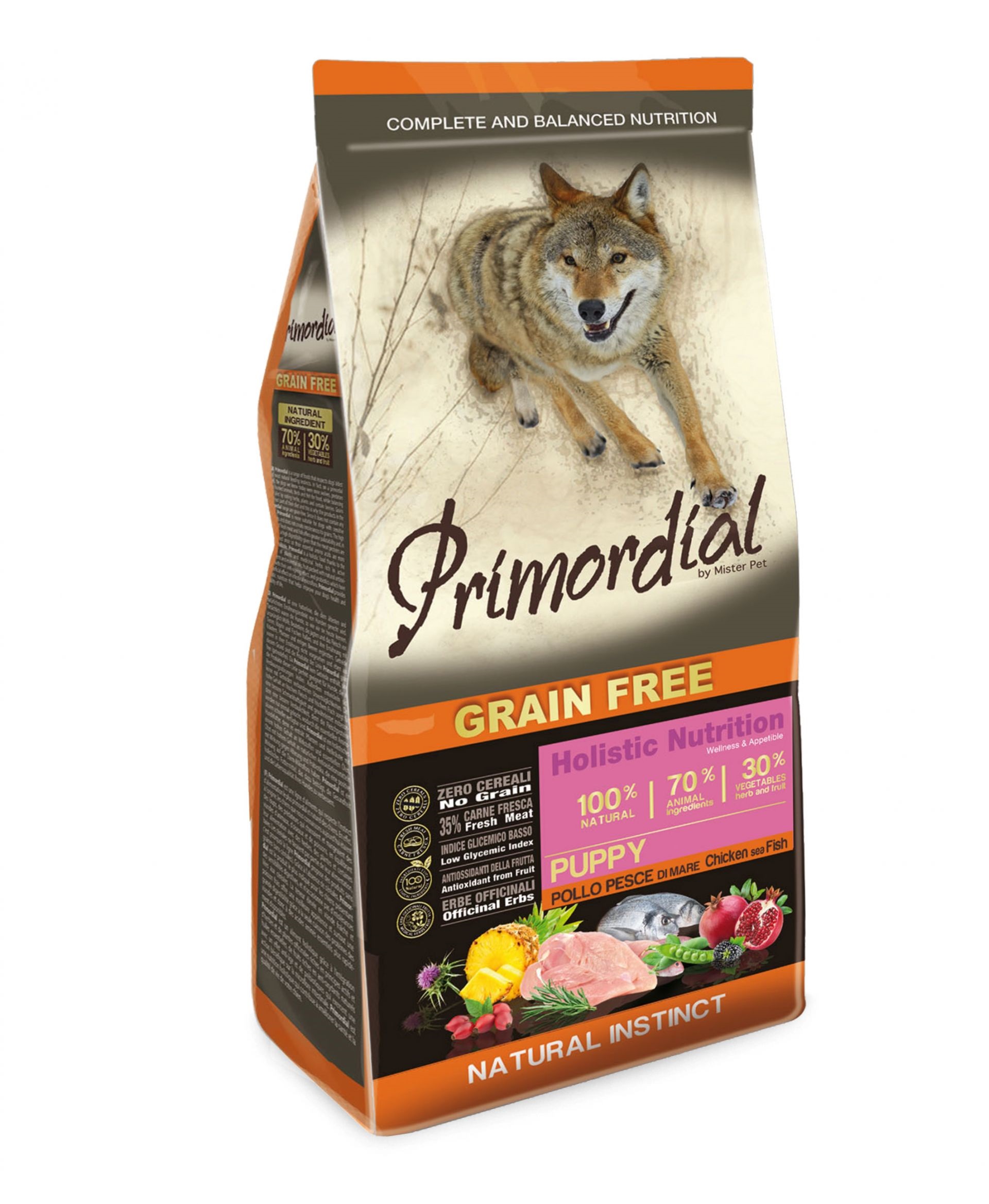 Primordial Cane Puppy All Breeds Pollo &amp; Pesce Di Mare 12 Kg