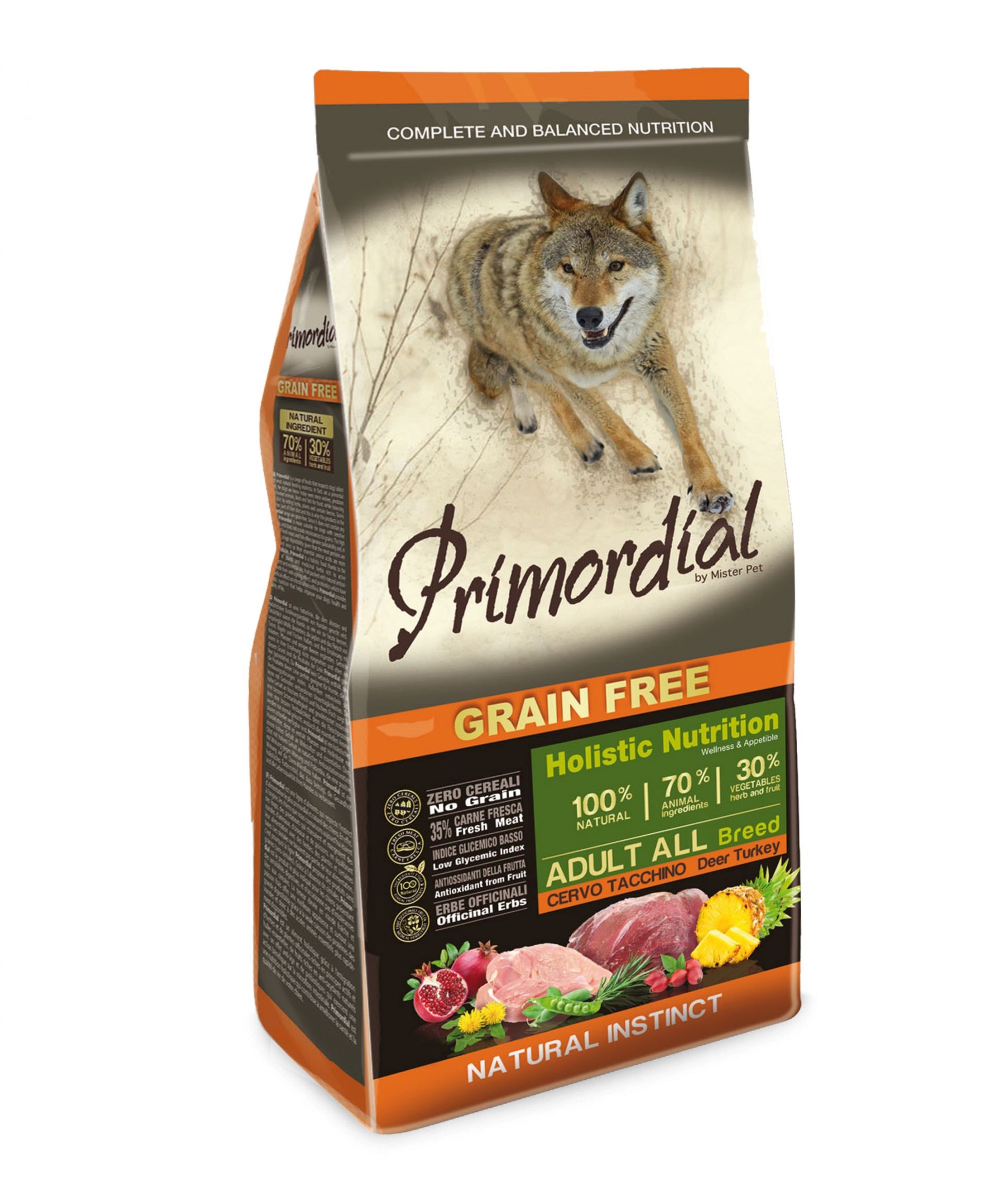 Primordial Cane Adulto All Breeds Cervo &amp; Tacchino 12 Kg