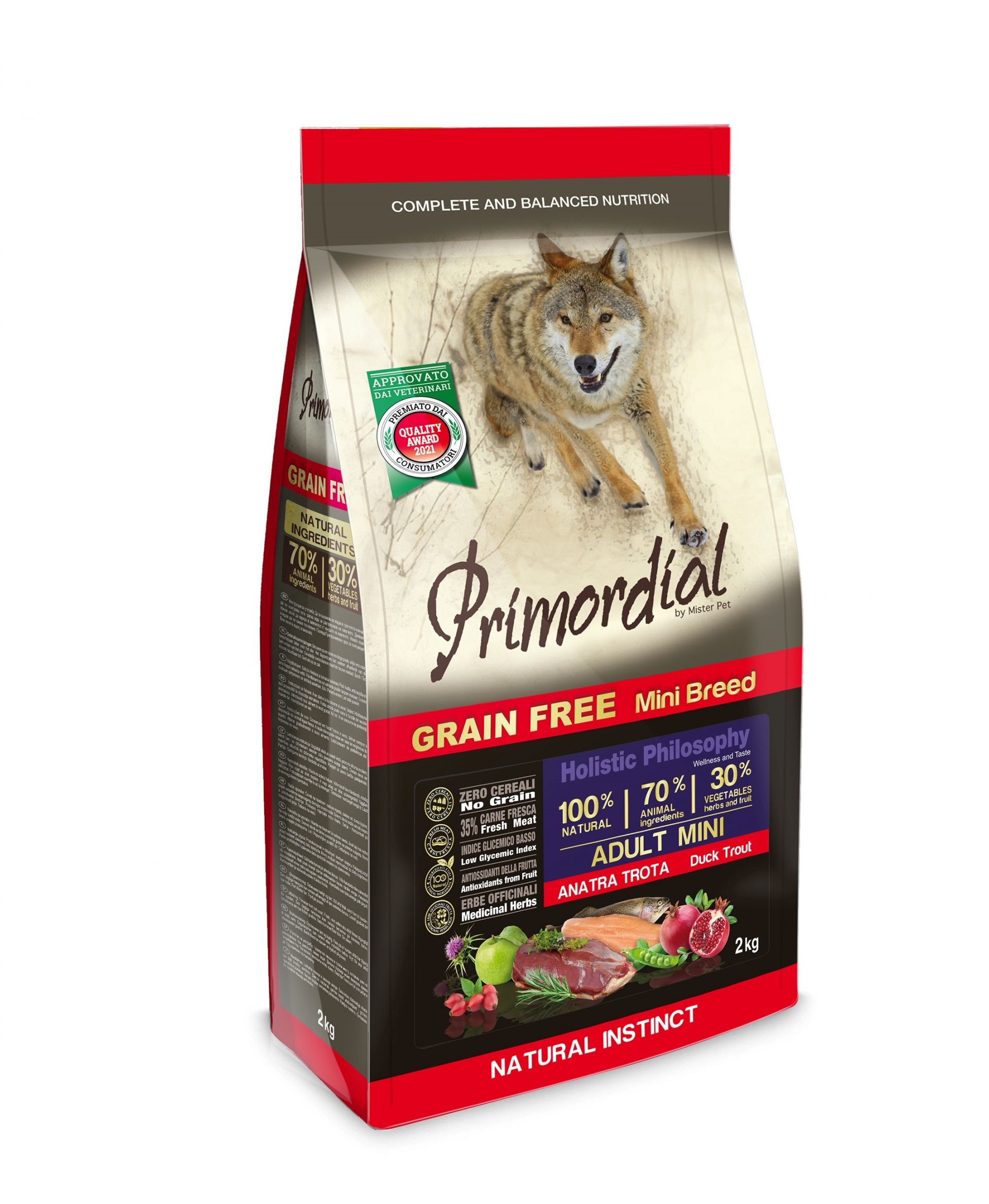 Primordial Cane Adulto Mini Anatra &amp; Trota 6 Kg