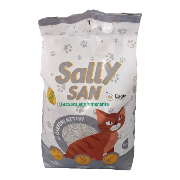 Sally San Gatto Lettiera Agglomerante Carboni Attivi 5 Kg