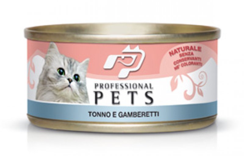 Pet Professional Gatto Adulto Tonno &amp; Gamberetti Lattina 70 Gr